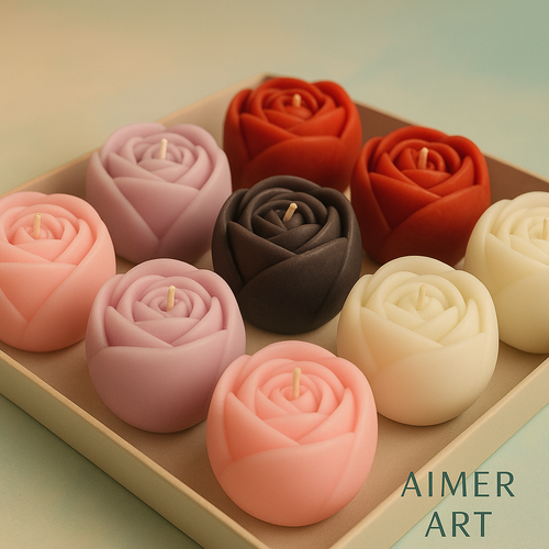 بسته ۱۰ تایی شمع گل پیونی بزرگ