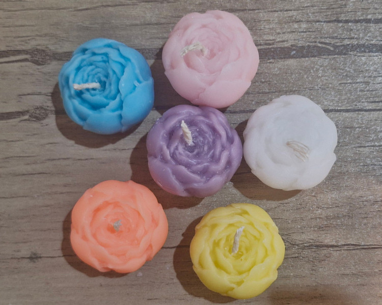 بسته ۲۰ تایی شمع گل پیونی کوچک