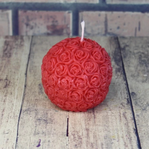 شمع گل رز توپی دسته گل رز