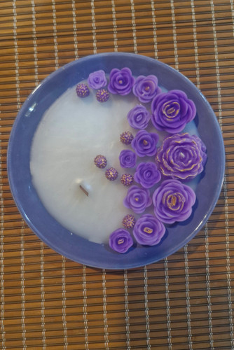 بشقاب گل ماندگار (شمع)